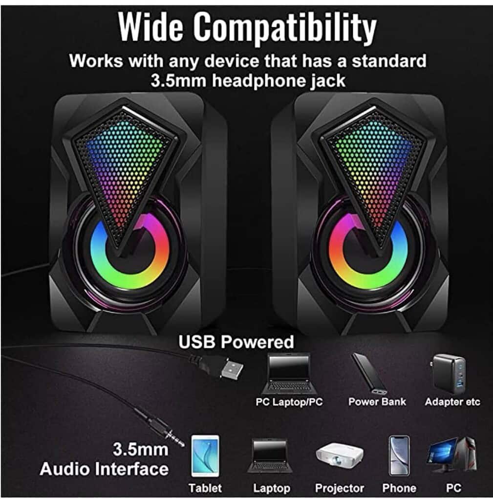 Dijital RGB Colorful Speaker Multimedia مكبر صوت جودة عالية